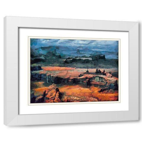 Monument Valley NP 11 White Modern Wood Framed Art Print with Double Matting by Medeiros, Celito