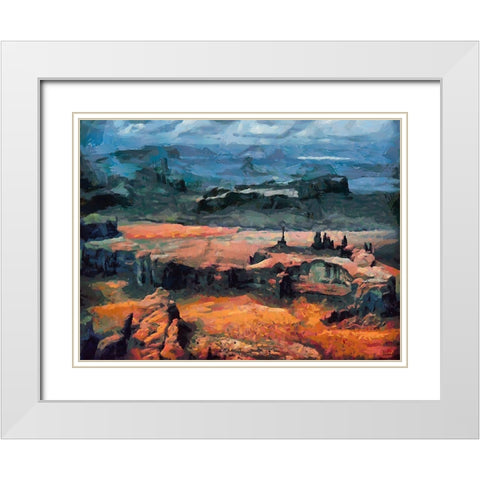 Monument Valley NP 11 White Modern Wood Framed Art Print with Double Matting by Medeiros, Celito