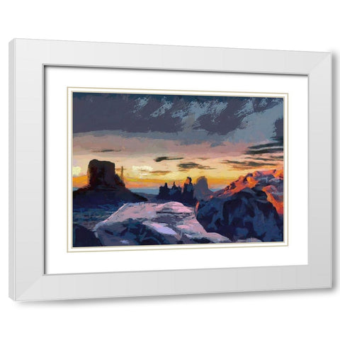 Monument Valley NP 12 White Modern Wood Framed Art Print with Double Matting by Medeiros, Celito