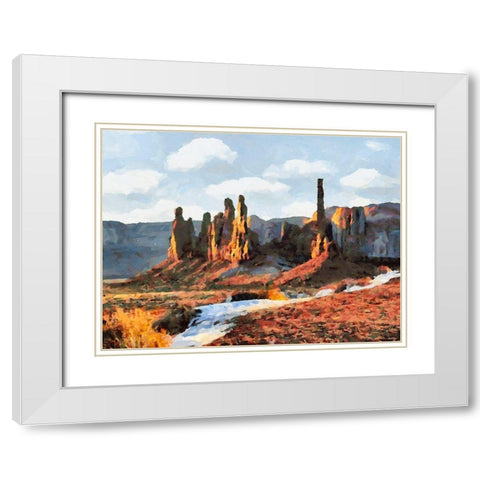 Monument Valley NP 13 White Modern Wood Framed Art Print with Double Matting by Medeiros, Celito