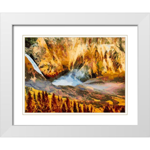 Great Yellowstone NP 2 White Modern Wood Framed Art Print with Double Matting by Medeiros, Celito