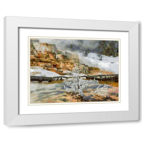Great Yellowstone NP 7 White Modern Wood Framed Art Print with Double Matting by Medeiros, Celito