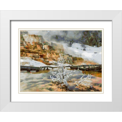 Great Yellowstone NP 7 White Modern Wood Framed Art Print with Double Matting by Medeiros, Celito