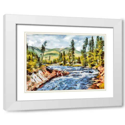 Great Yellowstone NP 10 White Modern Wood Framed Art Print with Double Matting by Medeiros, Celito