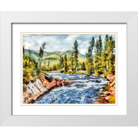 Great Yellowstone NP 10 White Modern Wood Framed Art Print with Double Matting by Medeiros, Celito