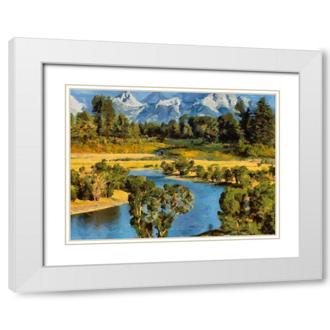 Great Yellowstone NP 12 White Modern Wood Framed Art Print with Double Matting by Medeiros, Celito