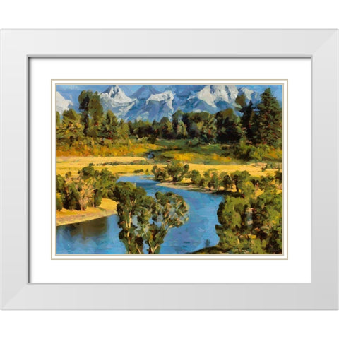 Great Yellowstone NP 12 White Modern Wood Framed Art Print with Double Matting by Medeiros, Celito