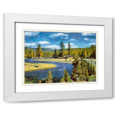 Great Yellowstone NP 13 White Modern Wood Framed Art Print with Double Matting by Medeiros, Celito