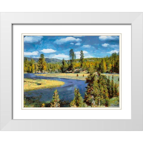 Great Yellowstone NP 13 White Modern Wood Framed Art Print with Double Matting by Medeiros, Celito
