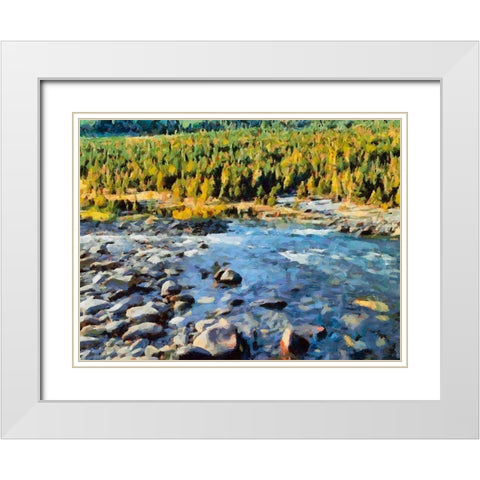 Great Yellowstone NP 14 White Modern Wood Framed Art Print with Double Matting by Medeiros, Celito