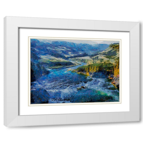 Great Yellowstone NP 15 White Modern Wood Framed Art Print with Double Matting by Medeiros, Celito
