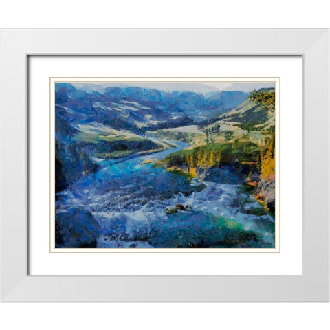Great Yellowstone NP 15 White Modern Wood Framed Art Print with Double Matting by Medeiros, Celito