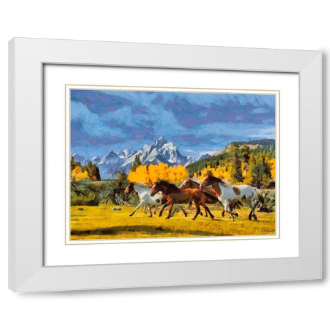 Grand Teton NP 3 White Modern Wood Framed Art Print with Double Matting by Medeiros, Celito