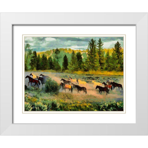 Grand Teton NP 4 White Modern Wood Framed Art Print with Double Matting by Medeiros, Celito