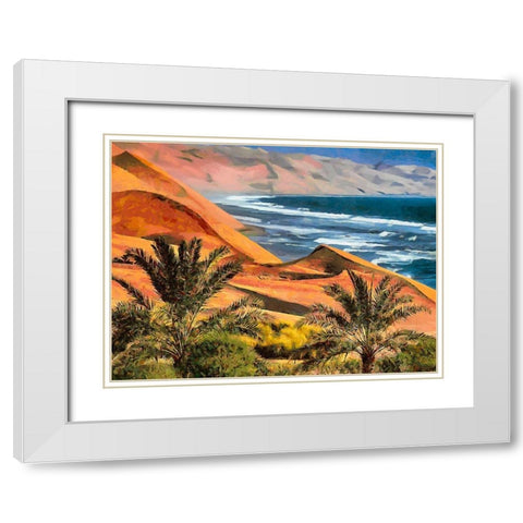 Arabic Landscape I White Modern Wood Framed Art Print with Double Matting by Medeiros, Celito