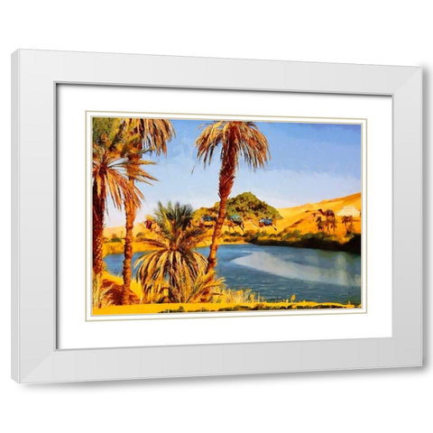 Arabic Landscape II White Modern Wood Framed Art Print with Double Matting by Medeiros, Celito