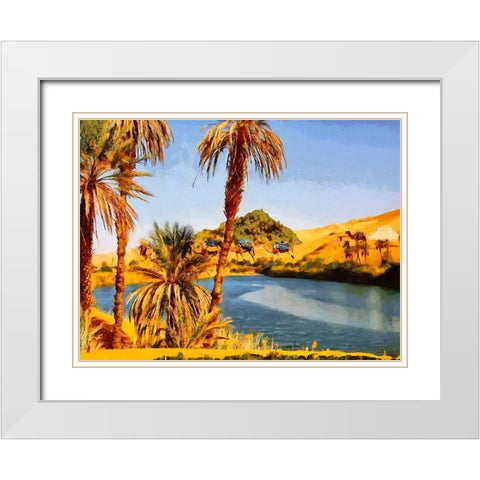Arabic Landscape II White Modern Wood Framed Art Print with Double Matting by Medeiros, Celito