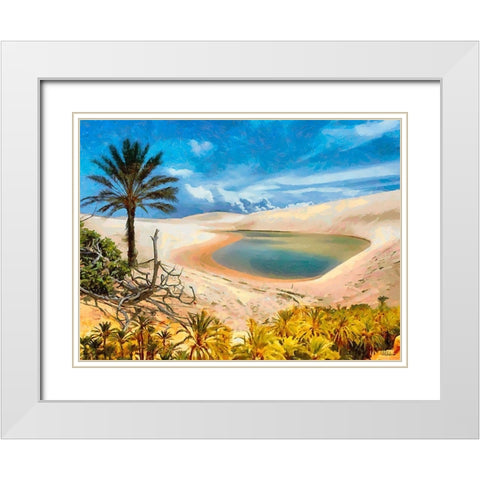 Arabic Landscape III White Modern Wood Framed Art Print with Double Matting by Medeiros, Celito