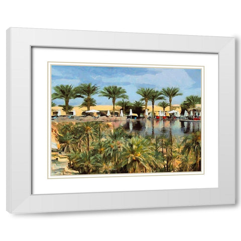 Arabic Landscape IV White Modern Wood Framed Art Print with Double Matting by Medeiros, Celito