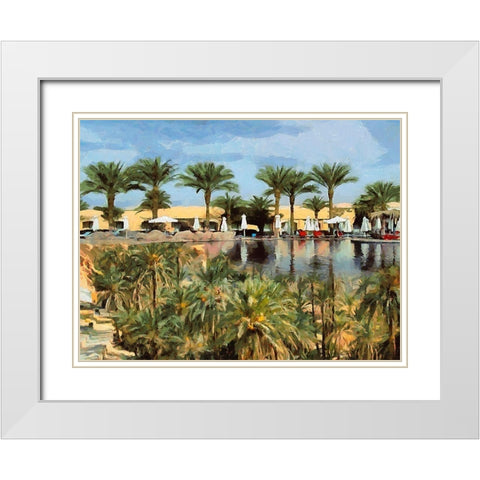 Arabic Landscape IV White Modern Wood Framed Art Print with Double Matting by Medeiros, Celito