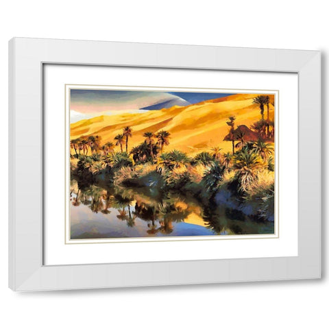 Arabic Landscape VI White Modern Wood Framed Art Print with Double Matting by Medeiros, Celito