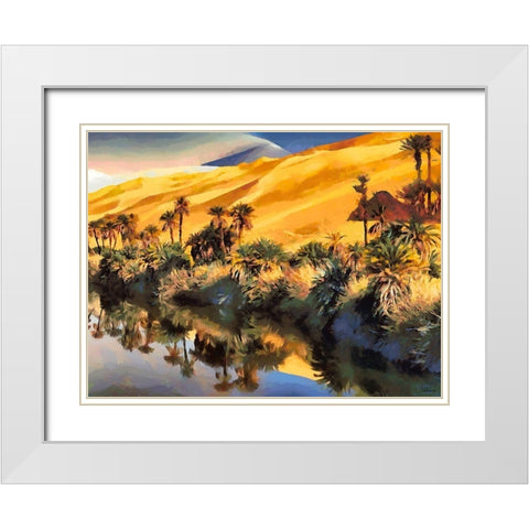 Arabic Landscape VI White Modern Wood Framed Art Print with Double Matting by Medeiros, Celito