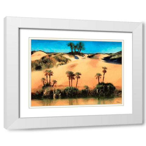 Arabic Landscape VII White Modern Wood Framed Art Print with Double Matting by Medeiros, Celito