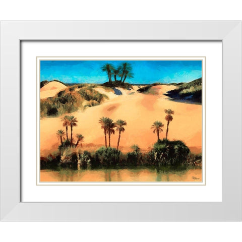 Arabic Landscape VII White Modern Wood Framed Art Print with Double Matting by Medeiros, Celito