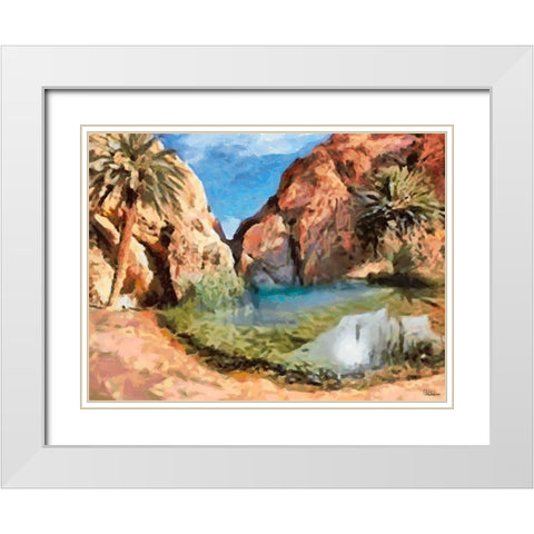 Arabic Landscape VIII White Modern Wood Framed Art Print with Double Matting by Medeiros, Celito