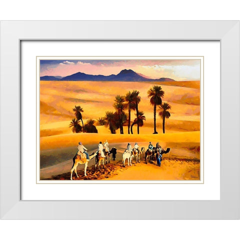 Arabic Landscape IX White Modern Wood Framed Art Print with Double Matting by Medeiros, Celito