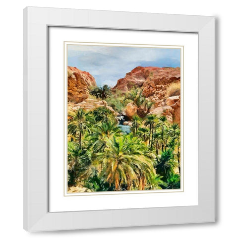 Arabic Landscape XI White Modern Wood Framed Art Print with Double Matting by Medeiros, Celito