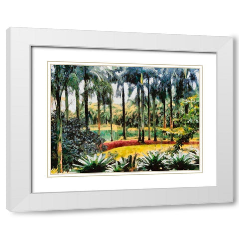 Lake in Tropical Garden XV White Modern Wood Framed Art Print with Double Matting by Medeiros, Celito