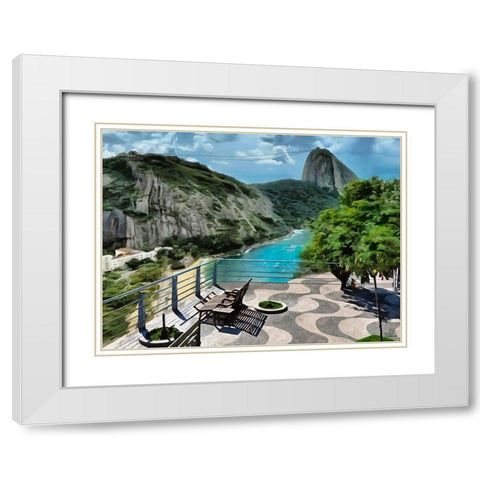 View in Rio de Janeiro White Modern Wood Framed Art Print with Double Matting by Medeiros, Celito