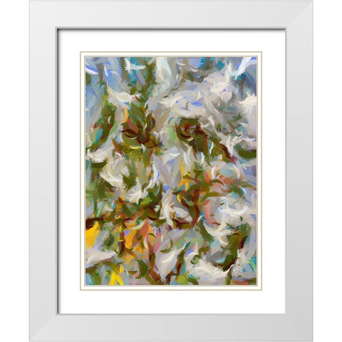 Abstract IV White Modern Wood Framed Art Print with Double Matting by Medeiros, Celito