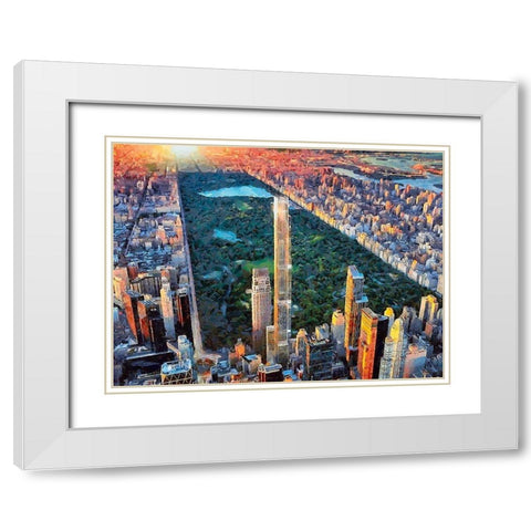 View to the Central Park III White Modern Wood Framed Art Print with Double Matting by Medeiros, Celito