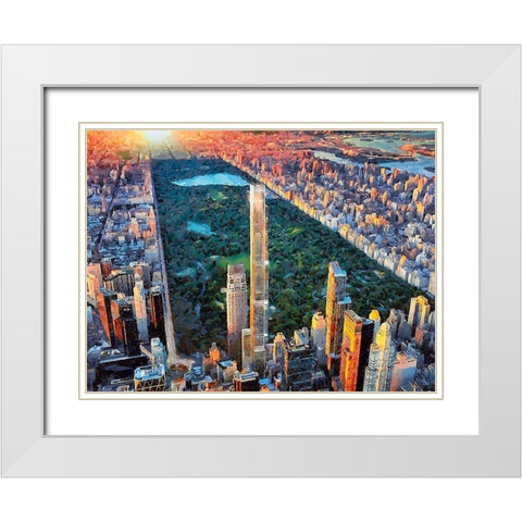 View to the Central Park III White Modern Wood Framed Art Print with Double Matting by Medeiros, Celito