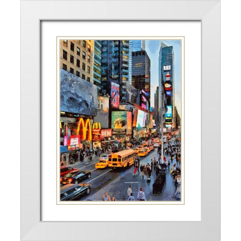 My lovely New York XI White Modern Wood Framed Art Print with Double Matting by Medeiros, Celito