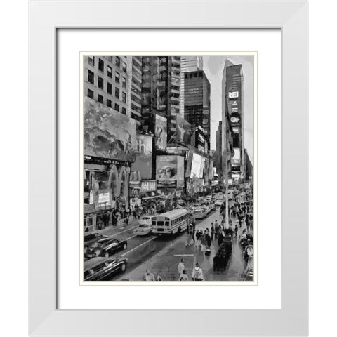 My lovely New York XI White Modern Wood Framed Art Print with Double Matting by Medeiros, Celito