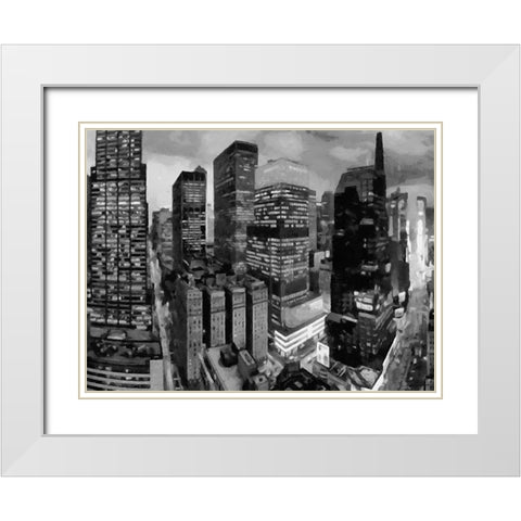 My lovely New York XIV White Modern Wood Framed Art Print with Double Matting by Medeiros, Celito