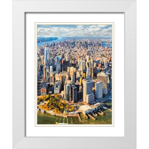 My lovely New York XIX White Modern Wood Framed Art Print with Double Matting by Medeiros, Celito