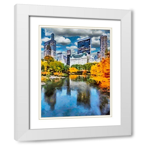 My lovely New York XXII White Modern Wood Framed Art Print with Double Matting by Medeiros, Celito