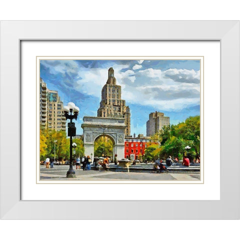 My lovely New York XXIII White Modern Wood Framed Art Print with Double Matting by Medeiros, Celito