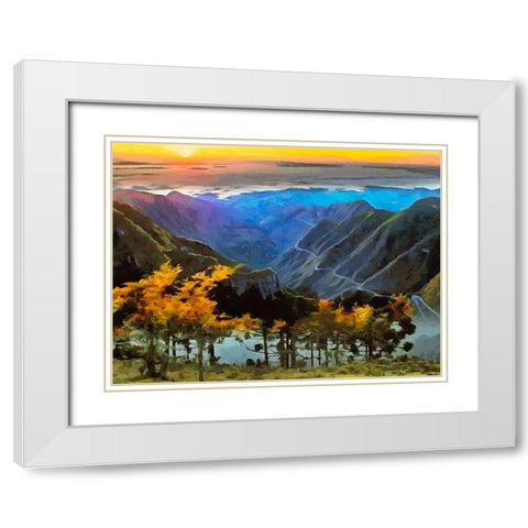 Rocky Mountains I White Modern Wood Framed Art Print with Double Matting by Medeiros, Celito
