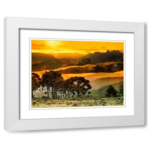 Rocky Mountains II White Modern Wood Framed Art Print with Double Matting by Medeiros, Celito