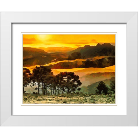 Rocky Mountains II White Modern Wood Framed Art Print with Double Matting by Medeiros, Celito
