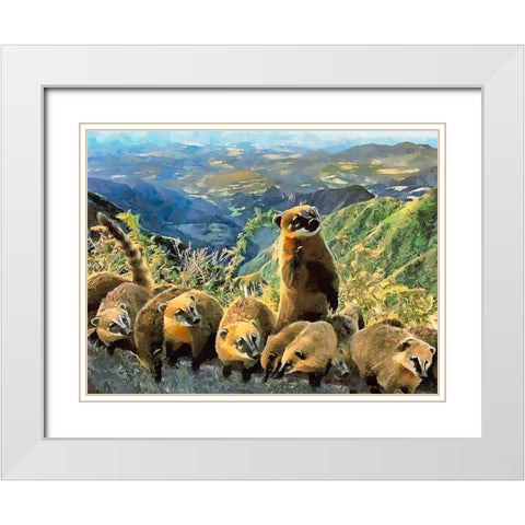 Meeting White Modern Wood Framed Art Print with Double Matting by Medeiros, Celito