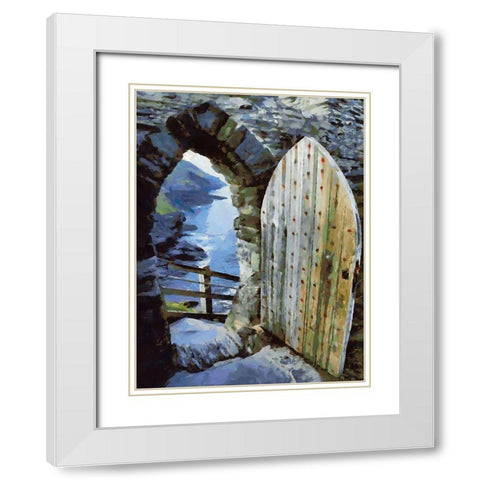 Door Collection I White Modern Wood Framed Art Print with Double Matting by Medeiros, Celito