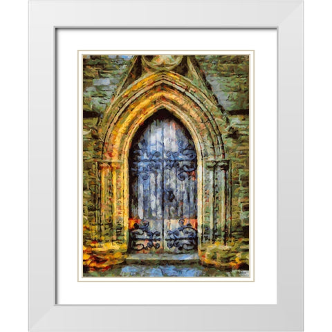 Door Collection III White Modern Wood Framed Art Print with Double Matting by Medeiros, Celito