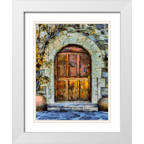 Door Collection V White Modern Wood Framed Art Print with Double Matting by Medeiros, Celito