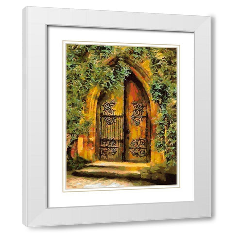 Door Collection VII White Modern Wood Framed Art Print with Double Matting by Medeiros, Celito